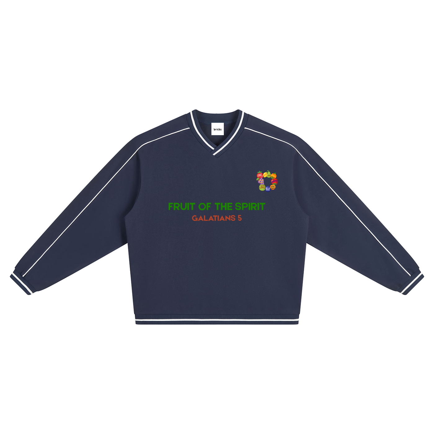 Fruits // Navy V-Neck Sweatshirt