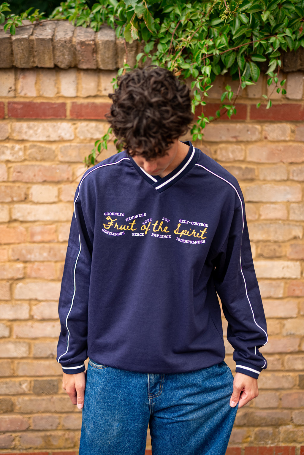 Fruits // Navy V-Neck Sweatshirt